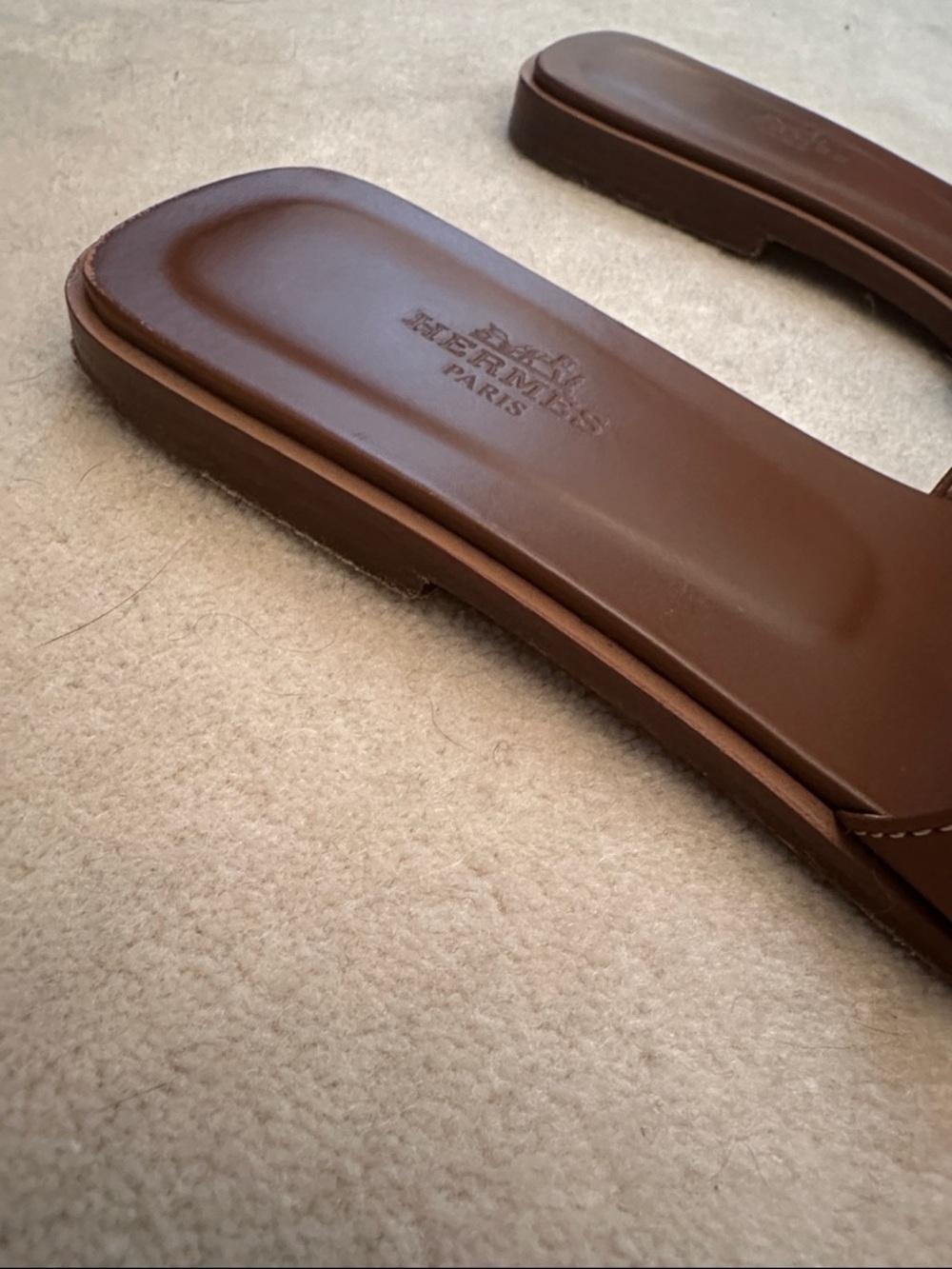 Hermes Oran Leather Slide Sandals - Picture 7 of 9